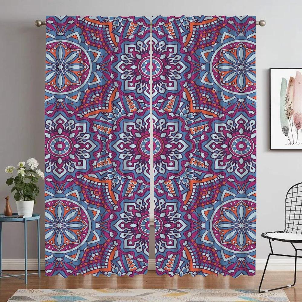 Шторы для кухни в стиле Богемия для перегородки камеры, современные шторы для гостиной, 2 шт., украшения на Хэллоуин, оконные шторы, абажуры