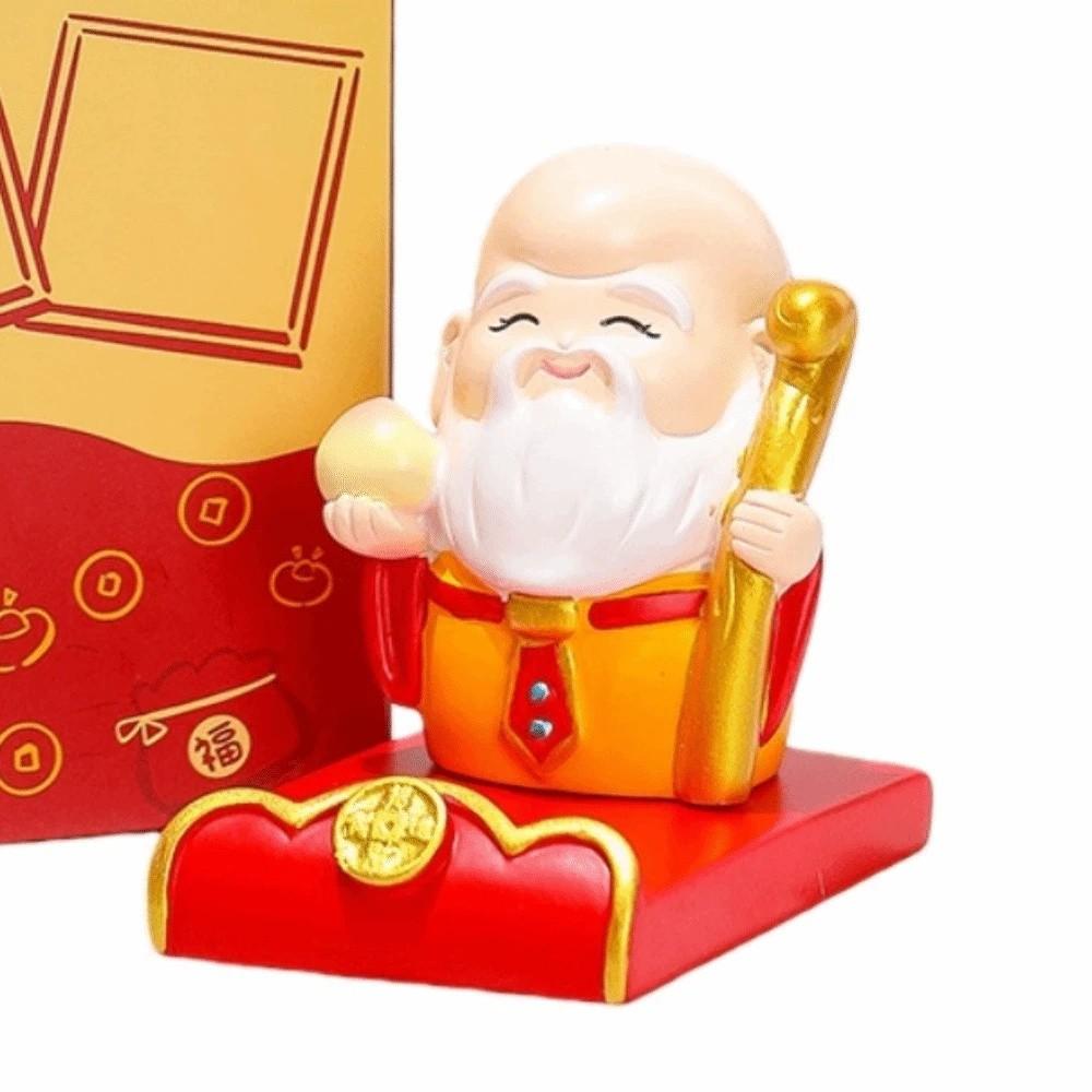 Фестивальная декоративная статуэтка китайского бога богатства, смола, подставка для мобильного телефона, подарок на Новый год