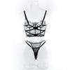 Temptation Lace Eyelash Fishbone Lingerie Set for Women