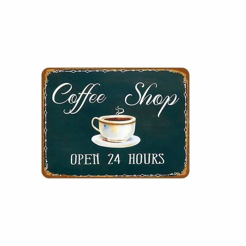 Metal Painting Signs Cake Dessert Hamburger Plaque Bar Pub Bakery Cafe Creative Gifts Iron Signs Wall Decor Wall Plate Pendant