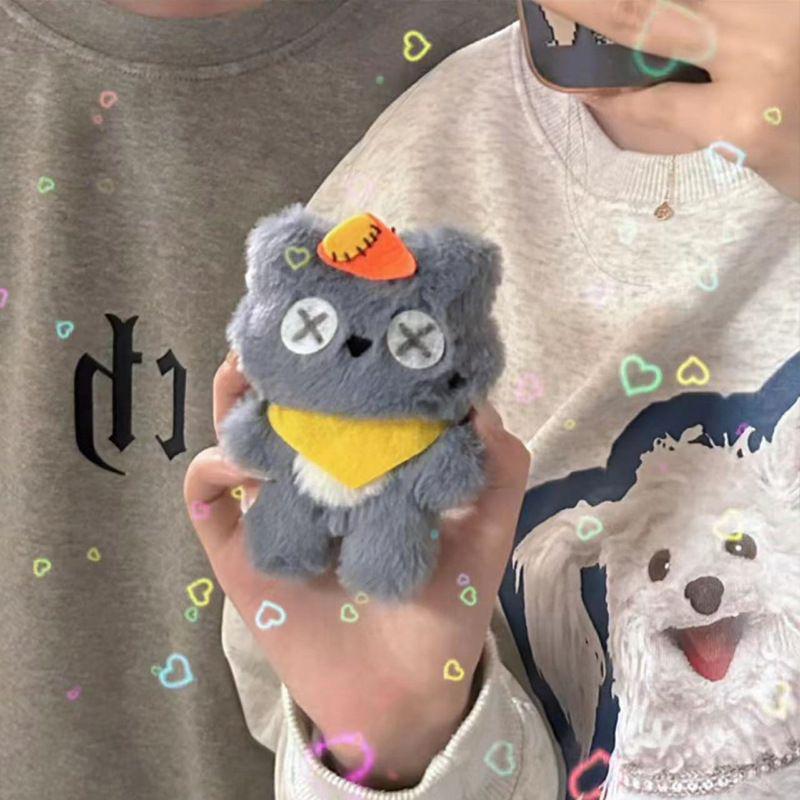 Мультяшный серый волк плюшевая игрушка животное кулон мягкая кукла брелок рюкзак автомобильный брелок декор детский подарок