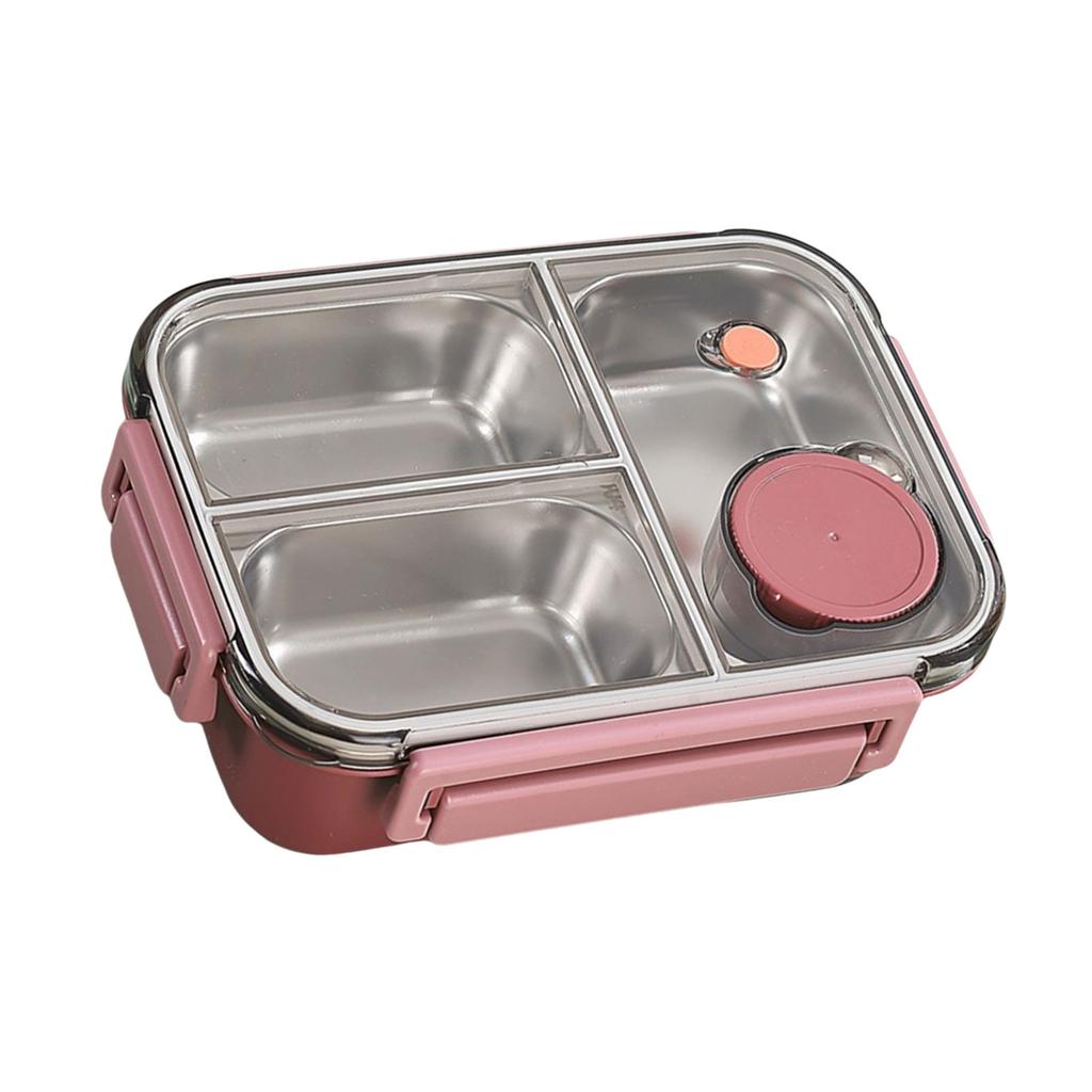 304 Stainless Steel Food Storage Container with Dividers Meal Box Portable Lunch Box for Office and Outdoor Use
