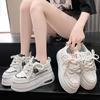 2025 Spring and Autumn New Women's High End Sneakers Thick Soled Height Increasing Running Shoes Simple Casual Shoes