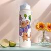 800ml Capybara Cute Water Cup with Straw & Handle Sports Water Bottle Portable Drinking Bottle for Boys Girls Daily Use