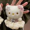 */Sanrio  Peripheral Doll Keychain Cute Fashion Sunglasses Kt Cat Keyring Backpack Plush Toy key chain Birthday Gifts