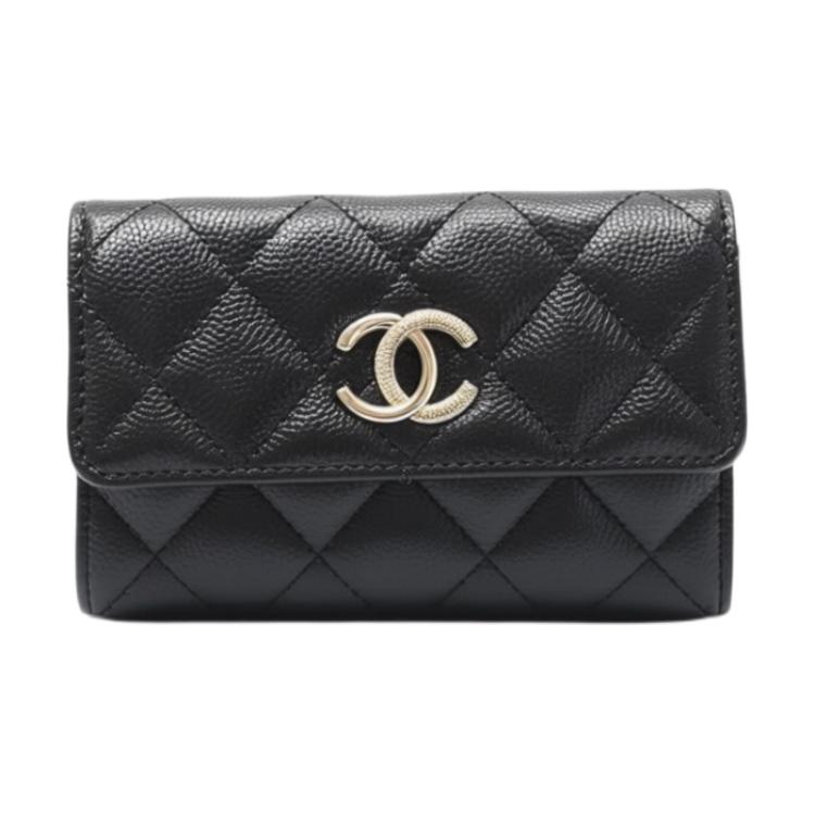Chanel Logo Quilted Calfskin Card Holder Women Accessories Black AP4905-B22098-94305