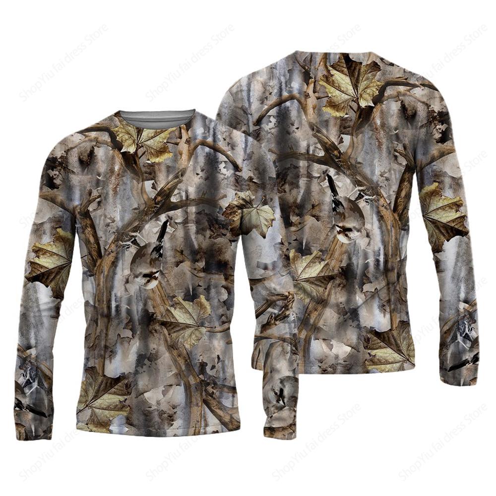 Мужская футболка с длинным рукавом, 3D камуфляж, охотничьи принтованные футболки, футболки для активного отдыха, повседневная хип-хоп футболка, футболка Ropa hombre Top Tee