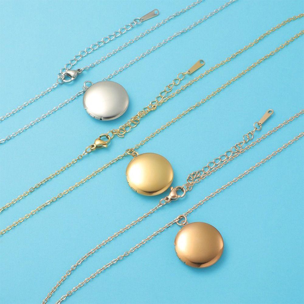 Jewelry Gift Necklaces Round Photo Frames Pendant Creative Photo Picture Locket  For Women