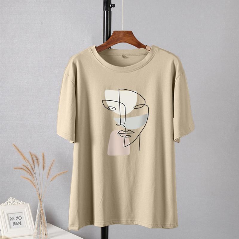 Shellsuning элегантная футболка с принтом персонажей, женские летние шикарные повседневные футболки, хлопковый джемпер, пуловер большого размера, женские топы
