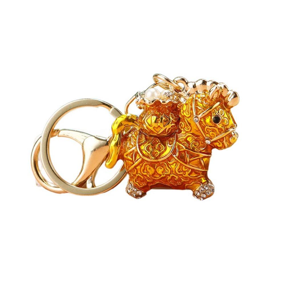 Exquisite Zodiac Horse Pendant Rhinestone New Year Pendant Fashion Horse Year Keychain Ornaments