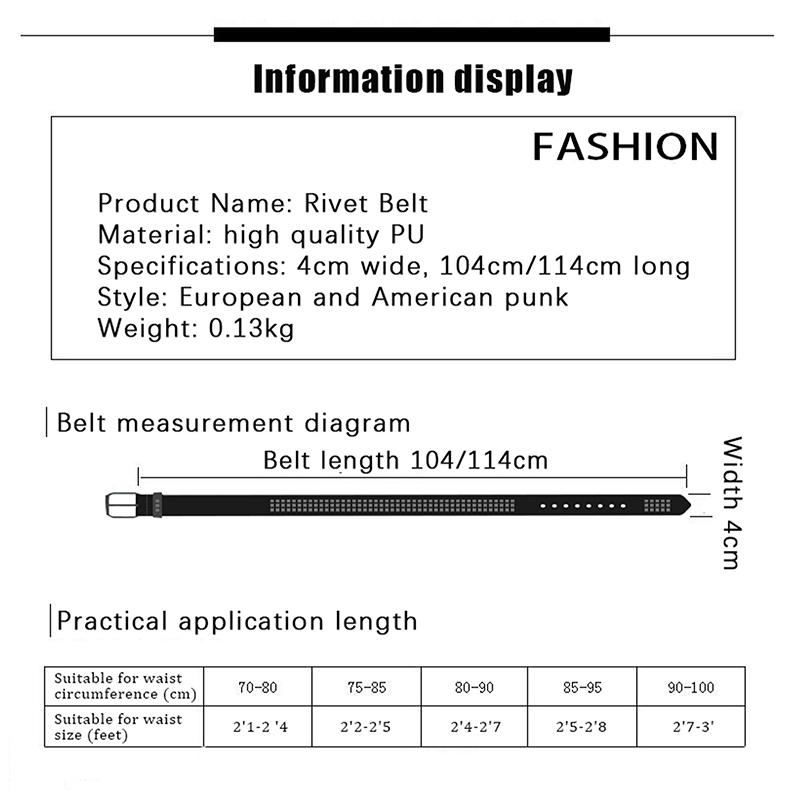 Ремень с заклепками и пулями, женский кожаный, с заклепками, подарочный, мужской, гот-рок, дикий, регулируемый, женский, панк, черный ремень