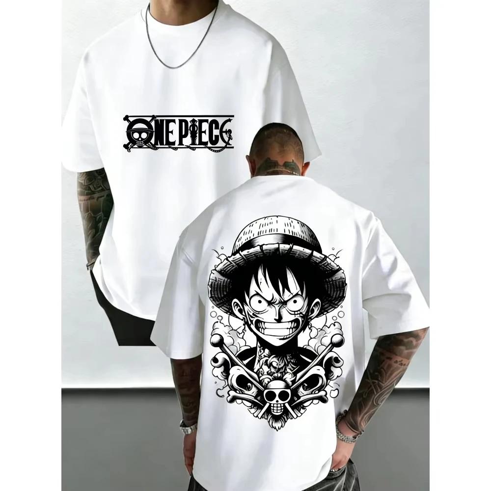One Piece Anime Printed Men and Women T-shirt Casual Short-sleeved Top Fashion Street Wear Y2K Summer Harajuku Style Streetwear