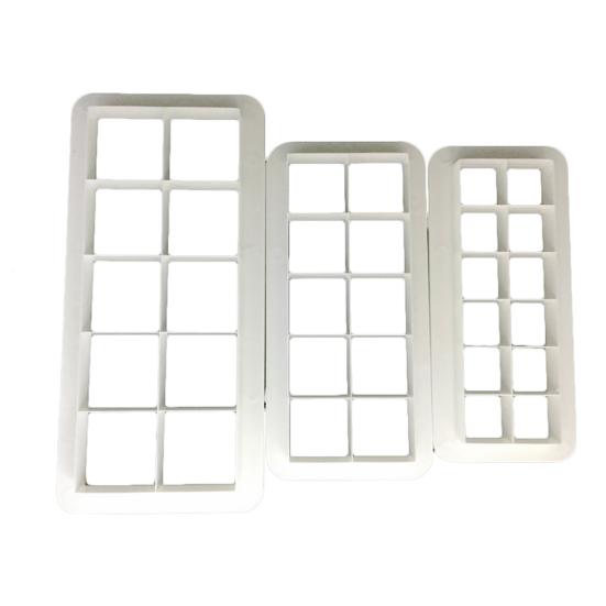3Pcs DIY Mold Decor Baking Fondant Cake Cookies Square Biscuit Cutter Mould