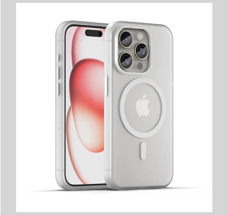 Роскошный магнитный беспроводной чехол для Magsafe для iPhone 16E 16 15 14 13 12 11 Pro Max Plus Ударопрочный матовый бампер из ТПУ