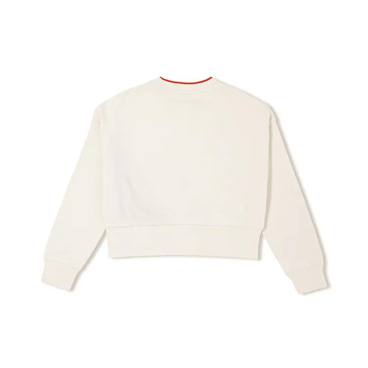 Kappa Sweatshirts Women's Birch White-0114 Crew Neck Moderate Regular (Unisex) Sweatshirts K0E22WT02