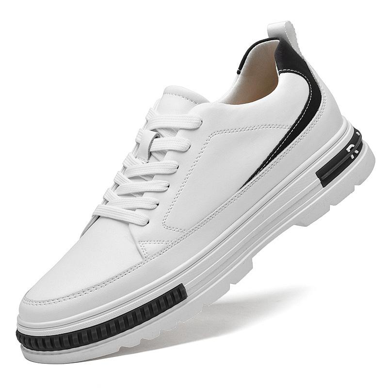 Весенняя обувь для мужчин с увеличением роста, удобная обувь на толстой подошве, обувь со скрытым увеличением роста, повседневные маленькие белые туфли, спортивная обувь