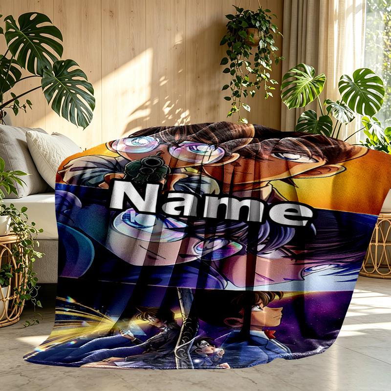 Custom Name Personalized Anime Print Blanket, Home Decor, Bedroom, Sofa, Camping, Couch, Gifts for Birthday Christmas