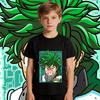 Boys Girls My Hero Academia Midoriya Anime Print Cotton T Shirt Kids Casual Wear Soft Breathable Short Sleeve