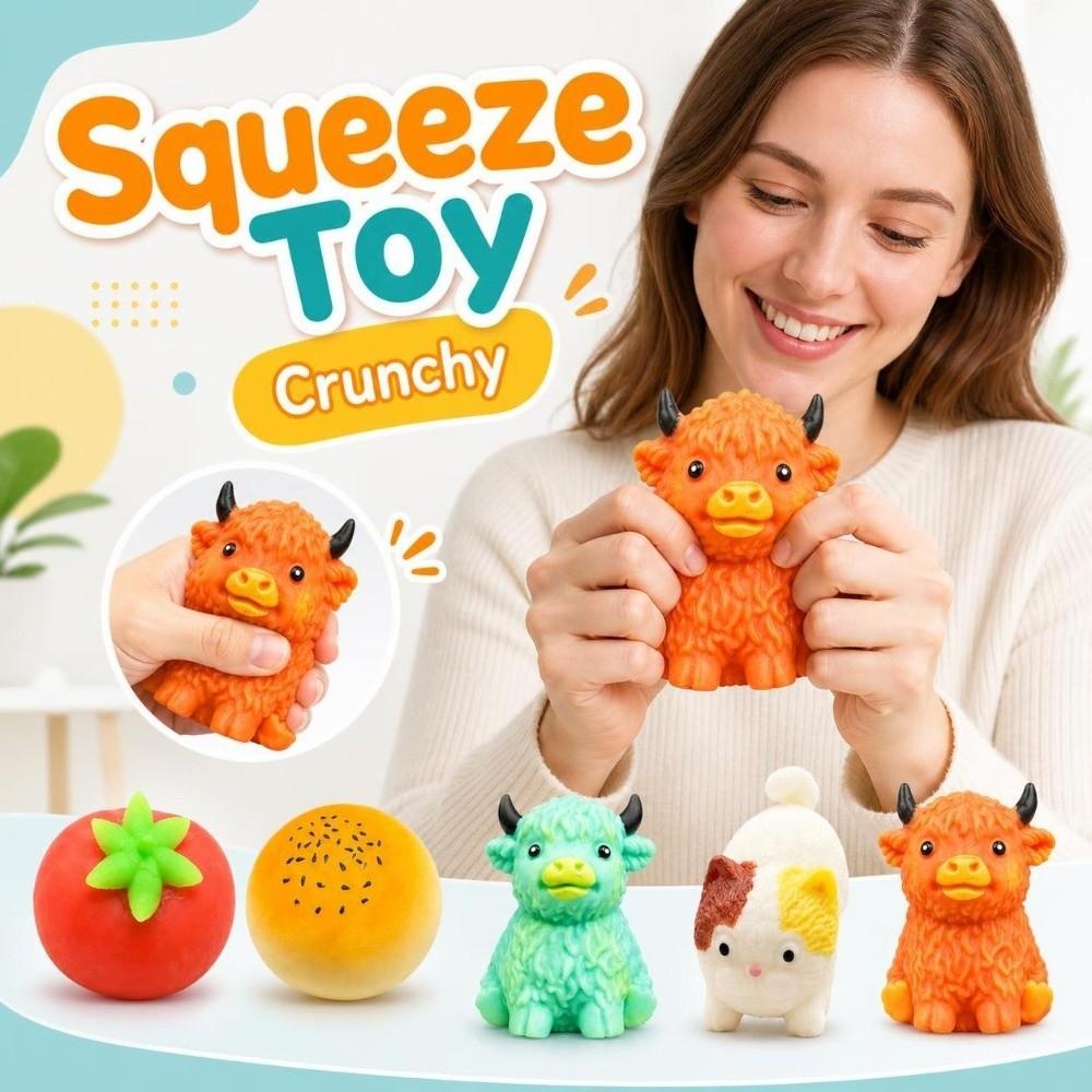 Crunchy Animals Squeeze Toy Moldable Realistic Cat Pinch Sensory Stress Ball Children's Gifts