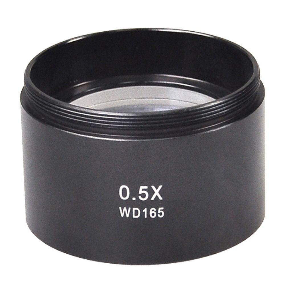 Optical Glass Magnifying Glass WD165 0.5X WD120 0.7X Barlow Lens Microscope Auxiliary Objective