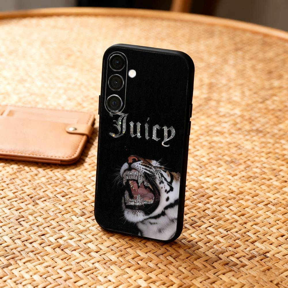 Розовый чехол для телефона J-Juicys C-Coutures для Samsung A73, A21s, A22, A31, A32, A52, A53, A71, A80, Мягкий черный корпус