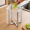 Foldable Trash Bag Holder Stainless Steel Desktop Food Waste Bin Draining Net Compact