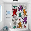 Keith Harings Bathroom Curtain for Shower Curtains for Bathroom Accessories Bath Bedrooms Waterproof the Home Fabric Shade