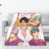 Kpop Охотники на демонов Саджа Бойз Мистическое одеяло Теплое Мягкое Узорчатое Плюшевое Одеяло-Плед для Девочек Мальчиков Фланелевое Покрывало для Кровати