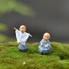 4Pcs Chinese Buddhist Monks Miniature Bonsai Garden Furniture Resin Craft Figurine Fairy Garden Decoration