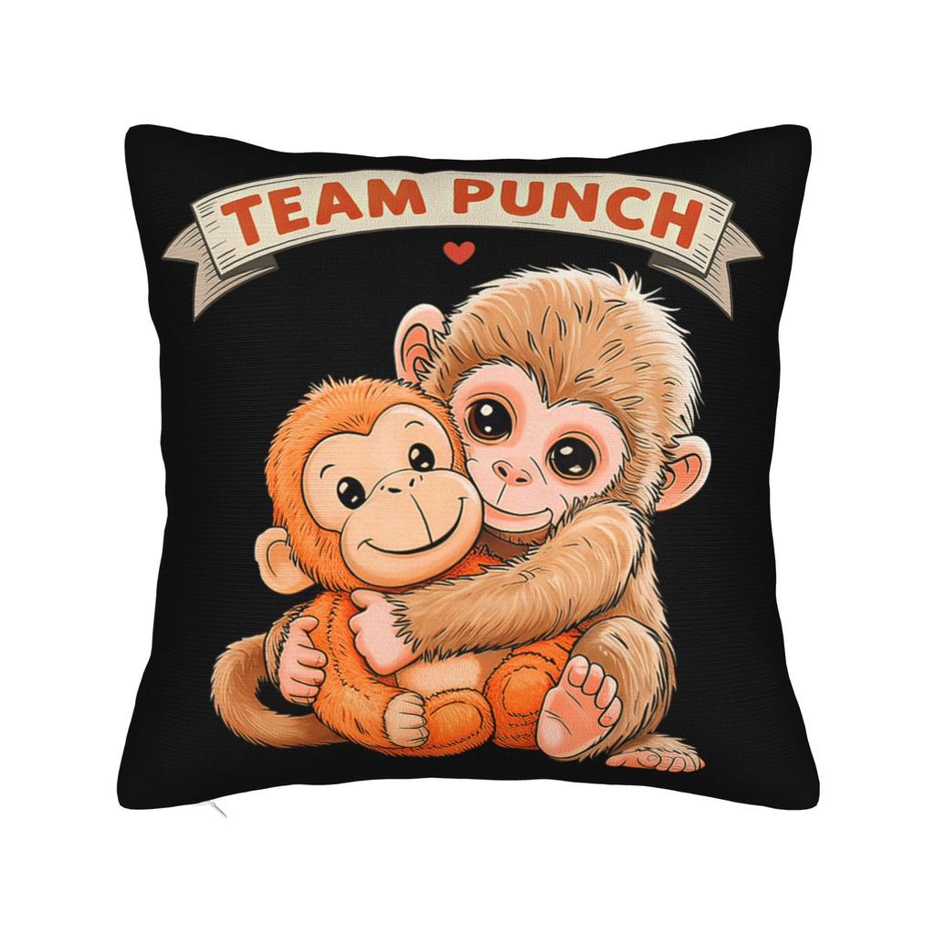 Retro Cute Monkey Punch Cute Monkey Baby Funny Animal Pillow Cover  Square Cushion Cover Pillow Case For Wedding Party Decor