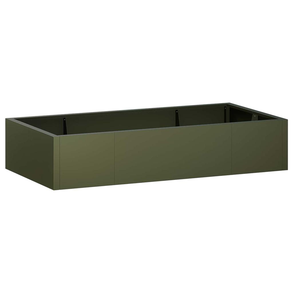Retaining Wall 6 pcs 200 x 100 x 40 cm Steel Olive Green