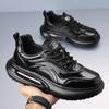2025 New Men's Shoes Autumn Trendy Shoes Platform Heightening Dad Shoes Fashionable Versatile Leather Air Cushion Sports and Leisure Shoes