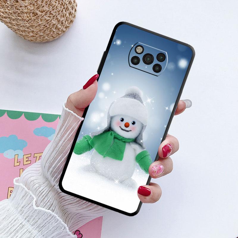 Черный чехол из ТПУ для Samsung Galaxy M31 M12 M32 5g M22 M51 M33 M52 M23 M13 M30s M01 M53 M62 M11 с Рождеством Снеговик Капа