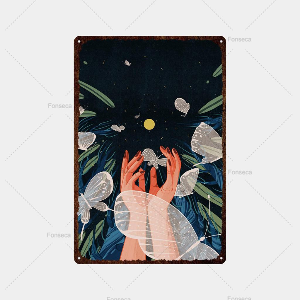 Цветная странная планета, металлическая вывеска, ретро жестяная вывеска, металлический ретро-бар, ретро украшение стены, бар, клуб, человек, отверстие, металлический плакат