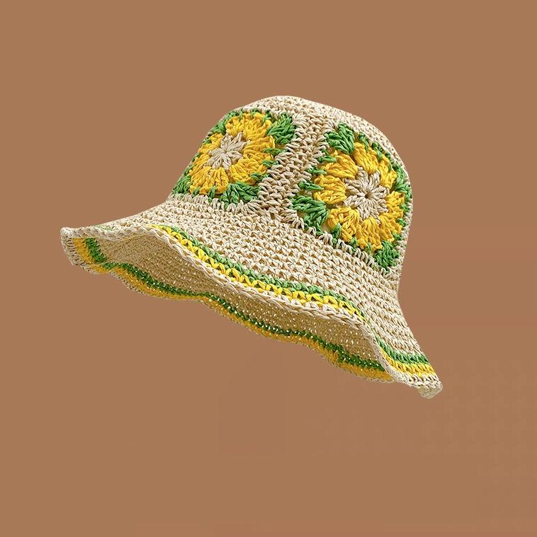 Women's Large Brim Foldable Breathable Straw Sun Hat for Summer Travel & Vacation