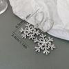 A Pair of Elegant Christmas and New Year Zircon Snowflake Imitation Earrings, Suitable for Women and Girls, Festive Celebration Party Banquet Jewelry