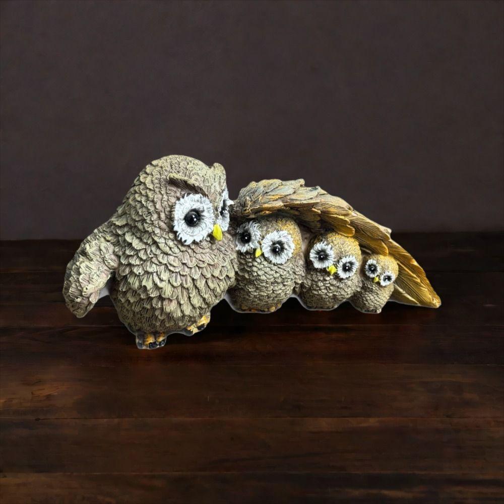 Cute Animal Statue Resin Miniature Figurine Sculpture Desktop Decoration Owl Ornament TV Cabinet