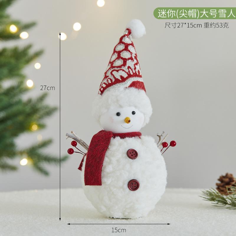 Foam Snowman Figures Standing Christmas Dolls in Two Hat Styles and Three Sizes Holiday Table