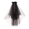 Bridal Lace Veil Women Layered Tulle Bachelorette Party Wedding Veil with Ribbon Bowknot for Wedding Party