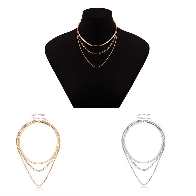 Многослойное ожерелье-чокер в стиле панк с плоским лезвием и змеиным звеном, простое ожерелье с воротником золотого цвета для женщин, ювелирные изделия