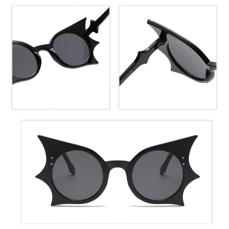 2PCS Large Frame Bat Shaped Sunglasses Innovative UV400 Color Gothic Men Women Street Sun Glasses Fashion Eyewear