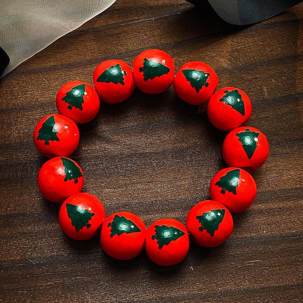 Модный браслет из деревянных бусин на Хэллоуин, тыква, паук, смешное лицо, браслет-цепочка на руку, женские аксессуары