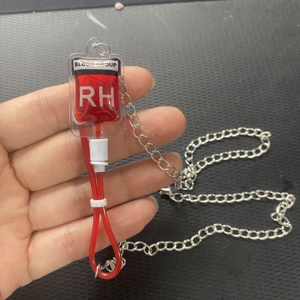 ПВХ Серьги в виде пакета крови Тип a B O AB Плазма Хэллоуин Кровь Серьги-гвоздики Пакет крови Ожерелье Косплей