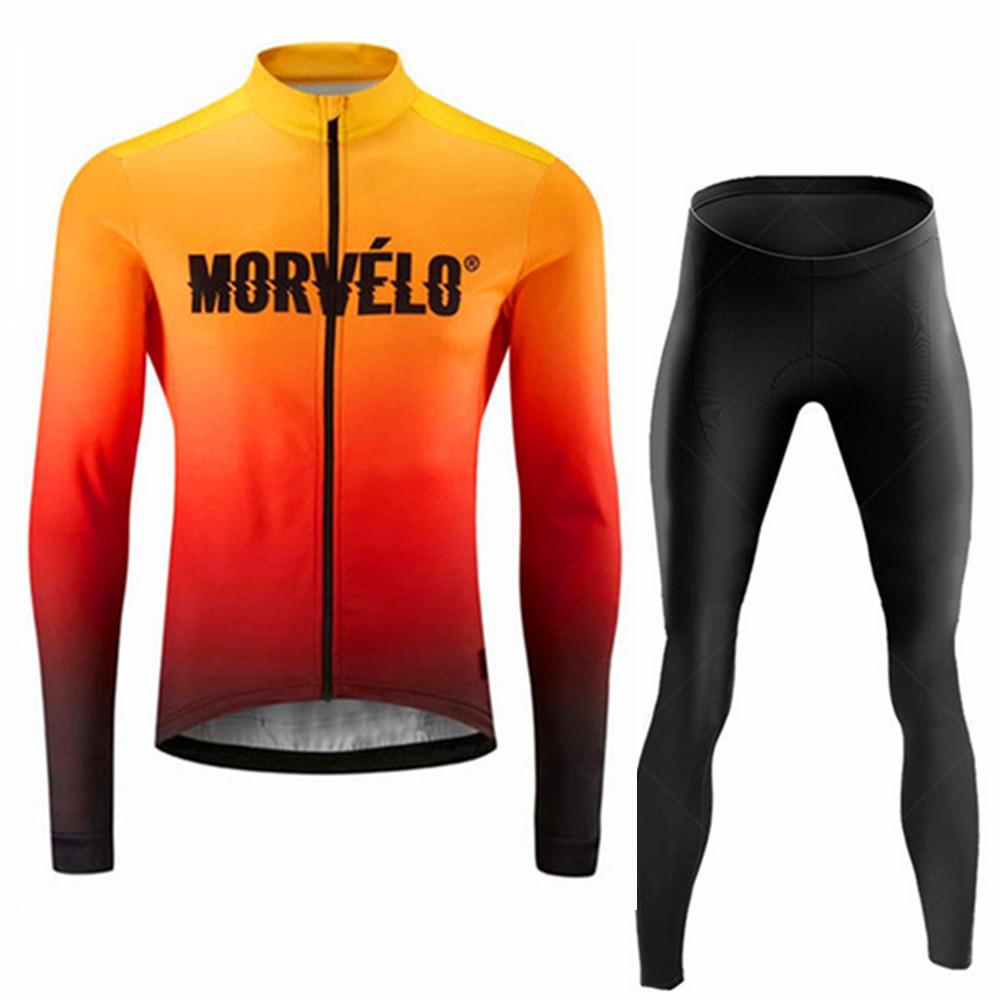 2026 Morvelo Осенний Велосипедный Комплект Джерси Мужской С Длинным Рукавом Велосипедная Одежда MTB Форма Майка Одежда Для Велоспорта Спортивные Велосипедные Велоштаны