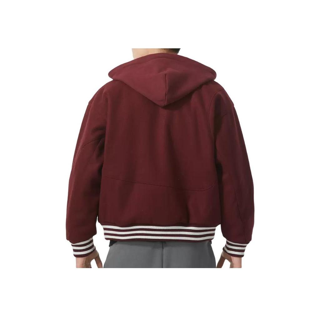 Adidas Повседневная свободная куртка с капюшоном и вышивкой дракона, мужская верхняя одежда бордового цвета IT0210