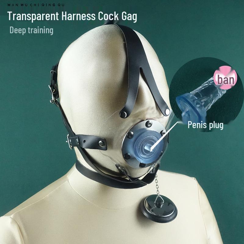 Прозрачная намордник-уздечка - Игрушка большого калибра для глубокого горла для маленького саба, Дружелюбная к ЛГБТК+.