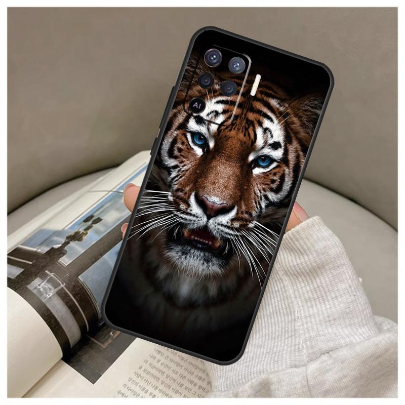 Чехол с мордой тигра для Oppo A74 A94 A54 A18 A38 A58 A78 A98 A80 A60 A40 A96 A76 A16 A15 A17 A57 A77 A5 Pro