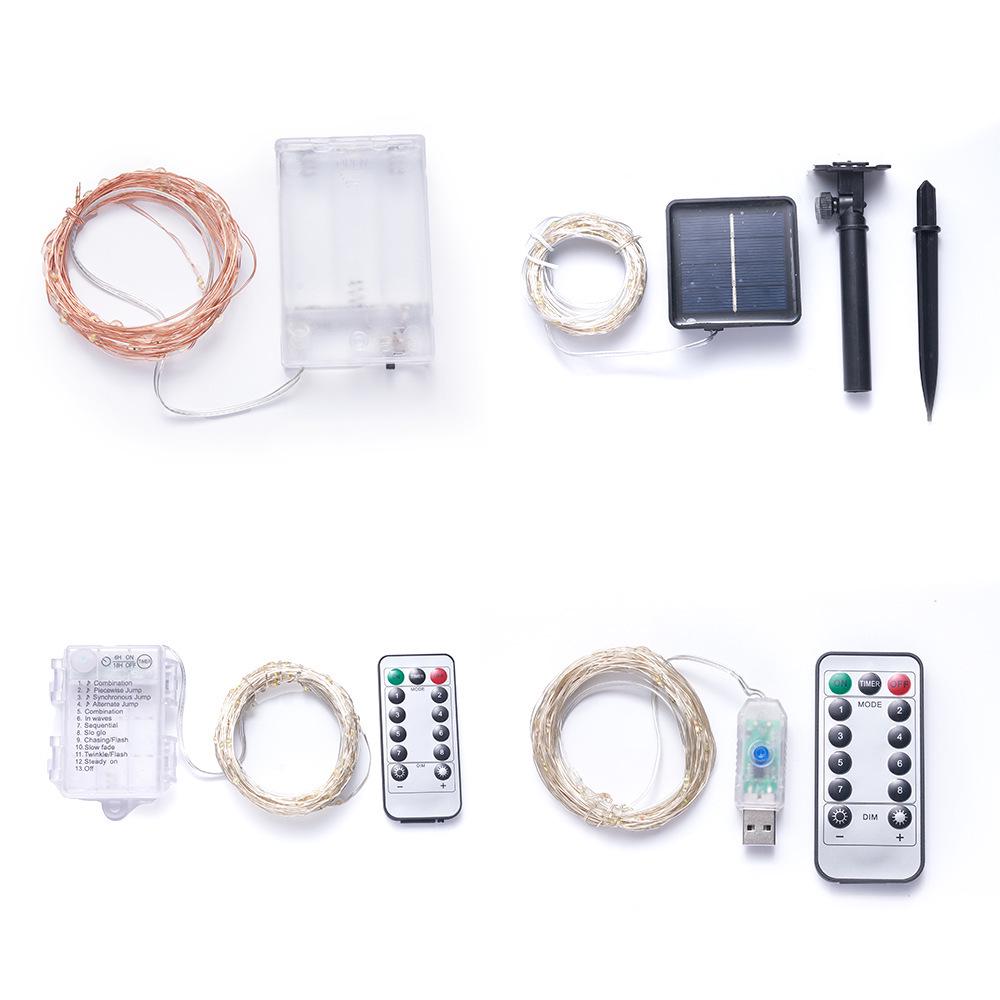 Waterproof Solar LED Copper Wire Lights with Remote - Outdoor Decorative Lights for Camping & Christmas