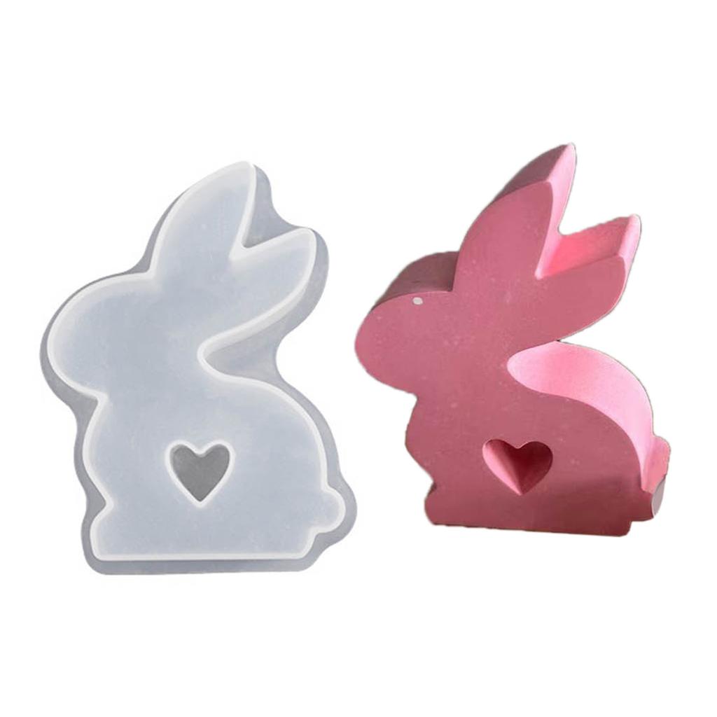 Форма из смолы «Пасхальный кролик» для DIY-поделок, гипсовых украшений, декора для пасхальной вечеринки, формы для эпоксидной смолы, антипригарная, легко извлекается