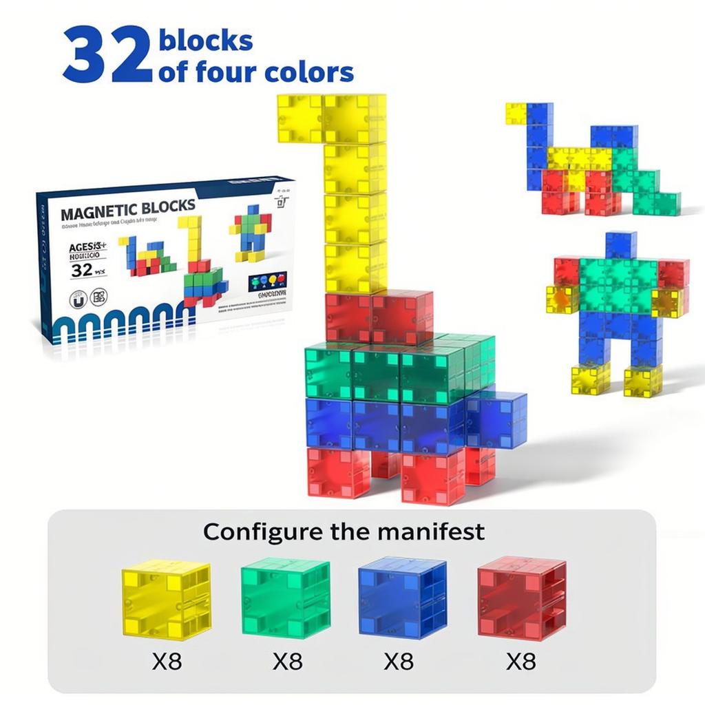 Детский набор для самостоятельной сборки магнитной геометрии, обучающий инструмент из магнитных блоков, набор игрушек для сборки магнитных блоков